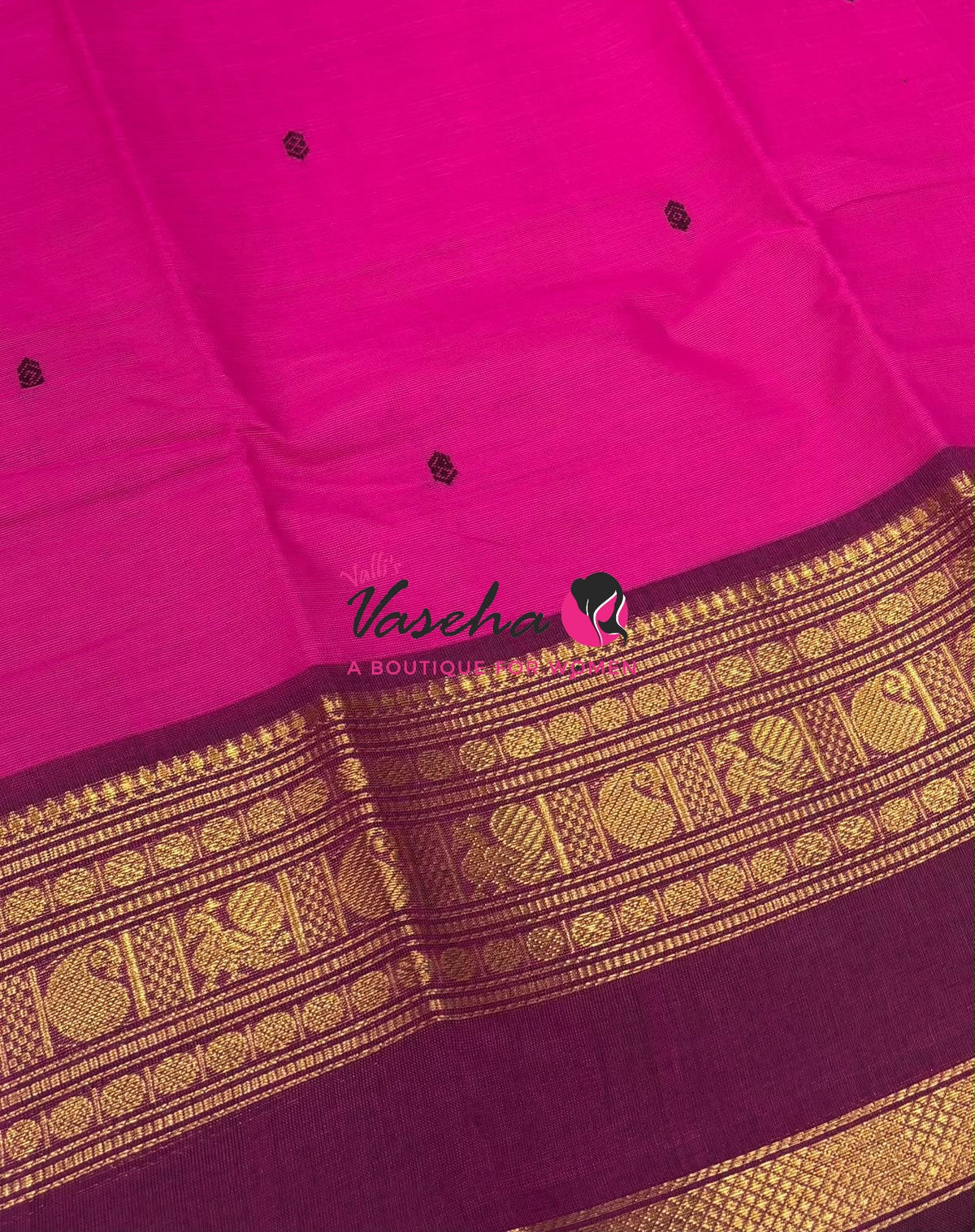 Kanchi Cotton Saree - Butta Design - VVKCS034