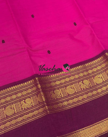 Kanchi Cotton Saree - Butta Design - VVKCS034