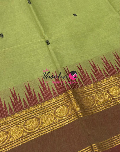 Kanchi Cotton Saree - Butta Design - VVKCS034