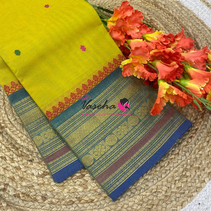 Kanchi Cotton Saree - Butta Design - VVKCS034