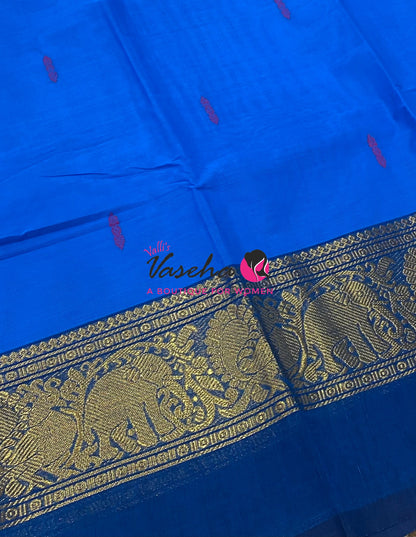 Kanchi Cotton Saree - Butta Design - VVKCS034