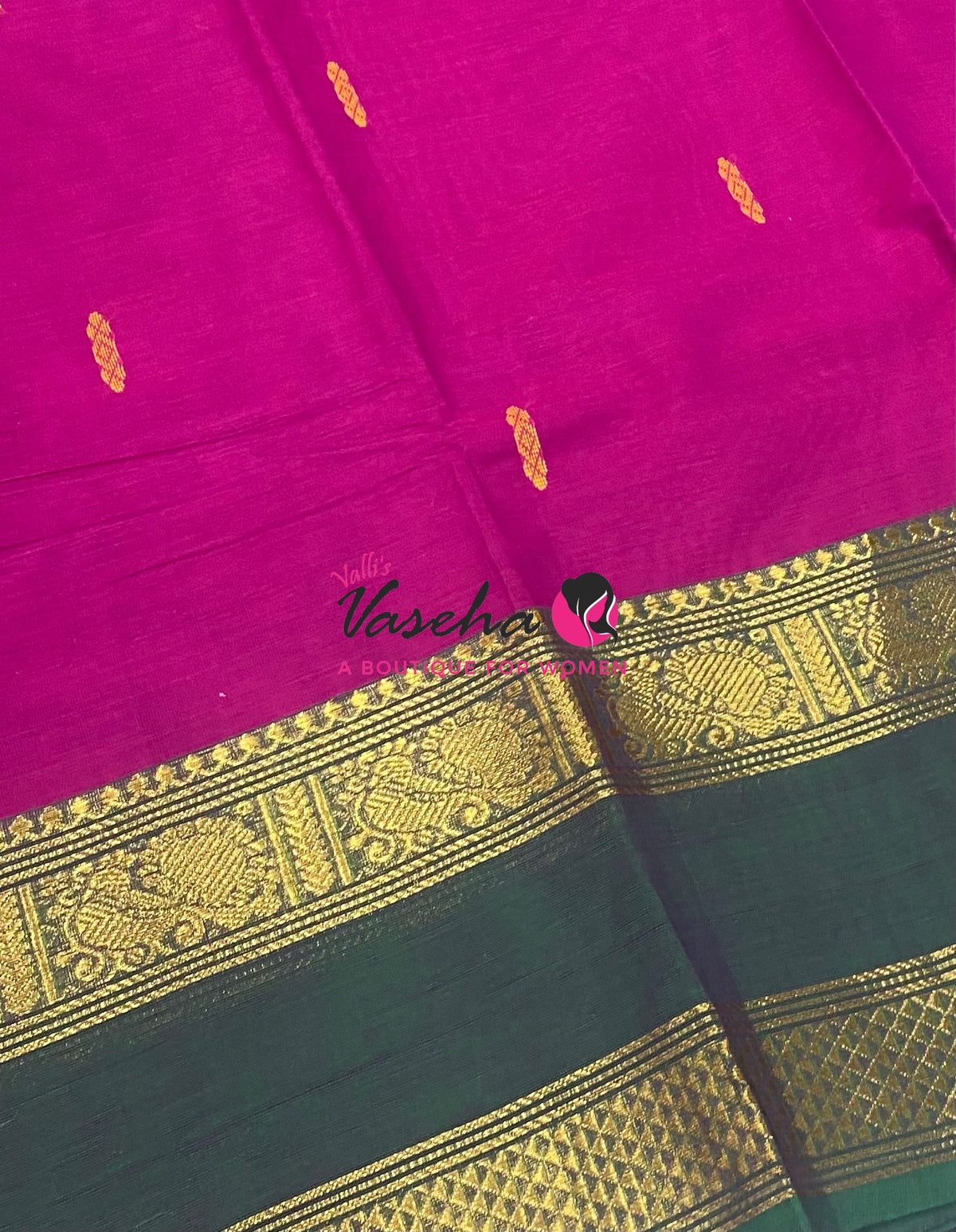 Kanchi Cotton Saree - Butta Design - VVKCS034