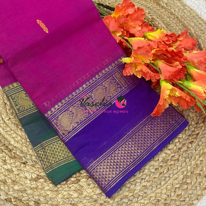 Kanchi Cotton Saree - Butta Design - VVKCS034