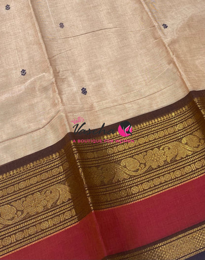 Kanchi Cotton Saree - Butta Design - VVKCS034