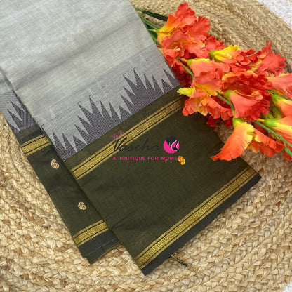 Kanchi Cotton Saree - Butta Design - VVKCS034