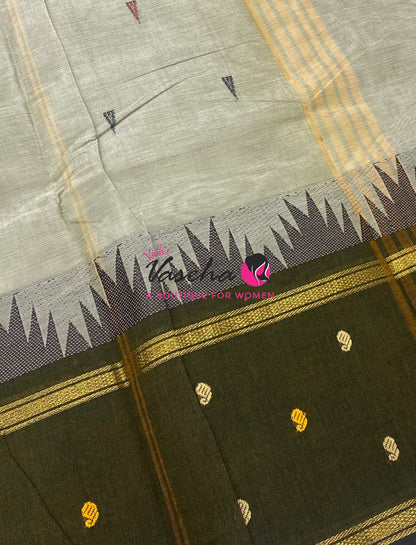 Kanchi Cotton Saree - Butta Design - VVKCS034