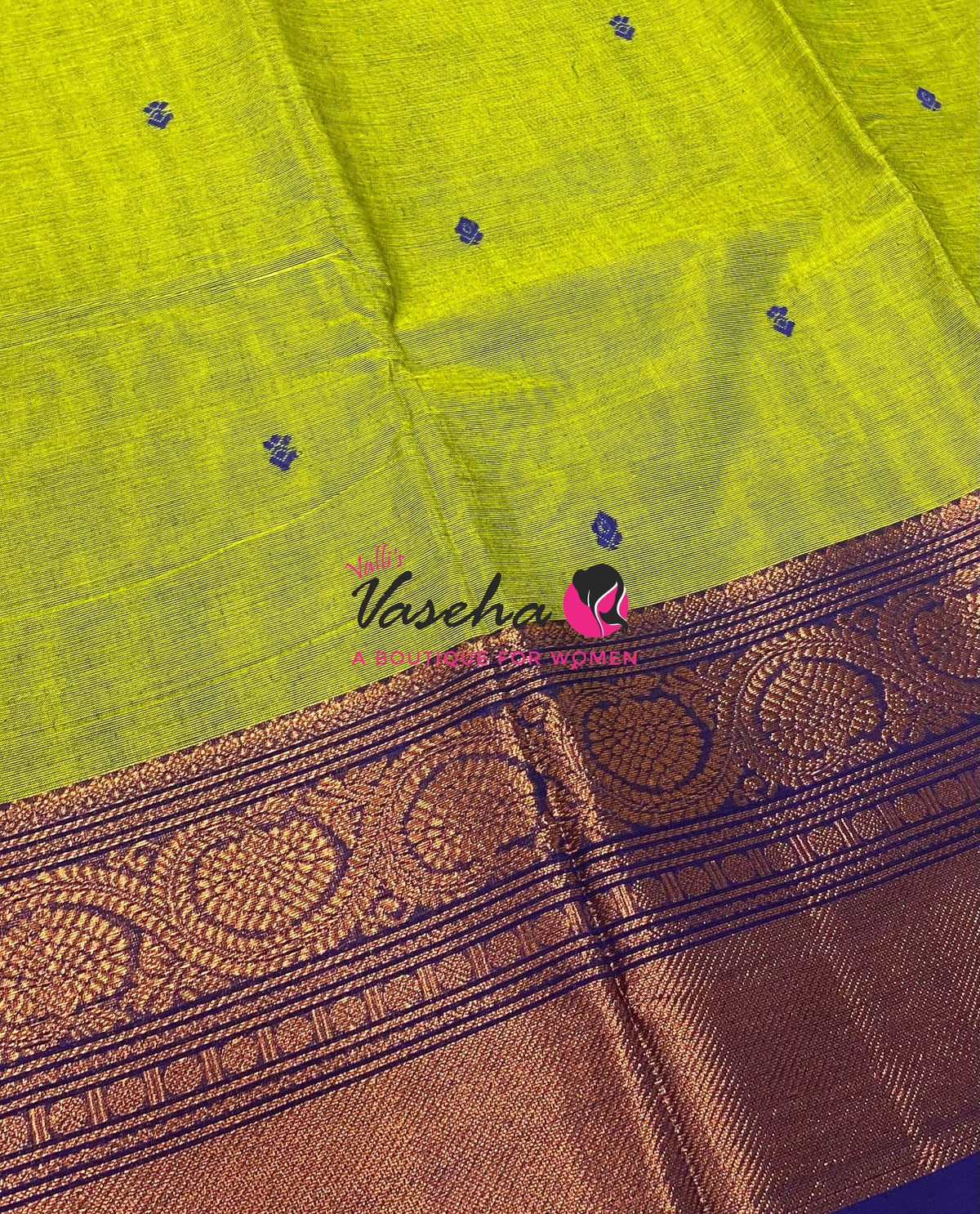 Kanchi Cotton Saree - Butta Design - VVKCS034