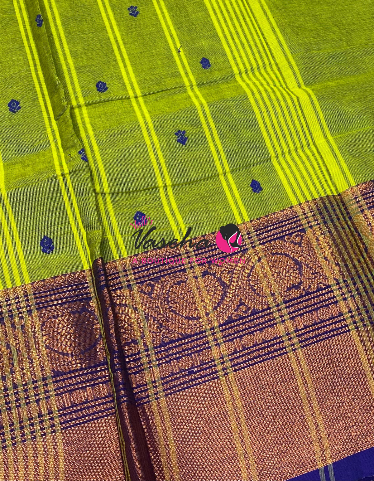 Kanchi Cotton Saree - Butta Design - VVKCS034