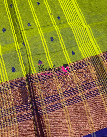 Kanchi Cotton Saree - Butta Design - VVKCS034