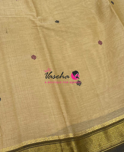 Kanchi Cotton Saree - Butta Design - VVKCS034