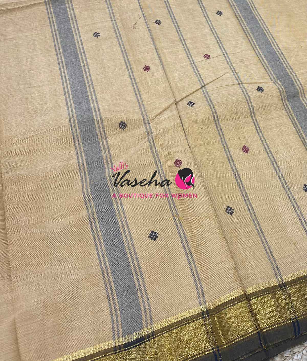 Kanchi Cotton Saree - Butta Design - VVKCS034