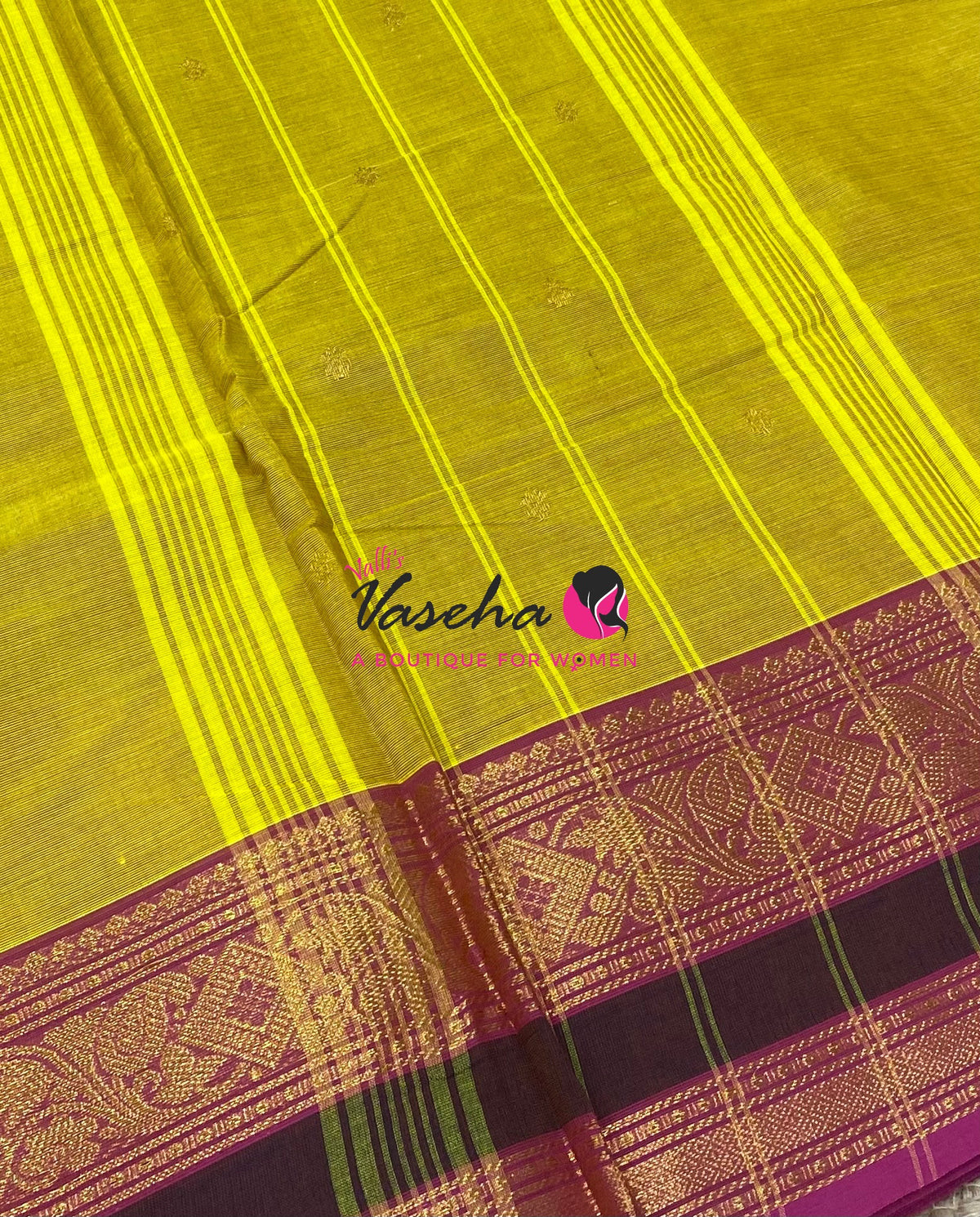 Kanchi Cotton Saree - Butta Design - VVKCS034
