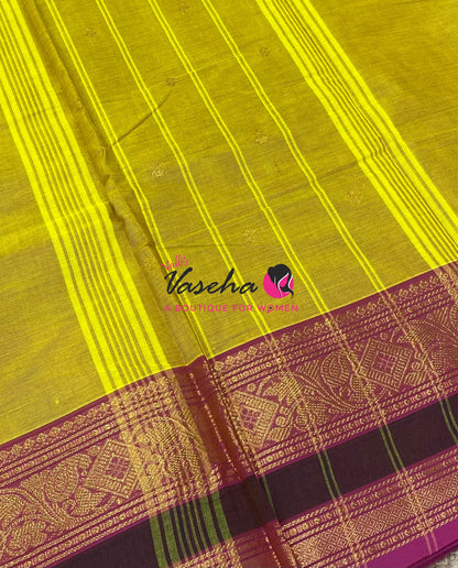 Kanchi Cotton Saree - Butta Design - VVKCS034