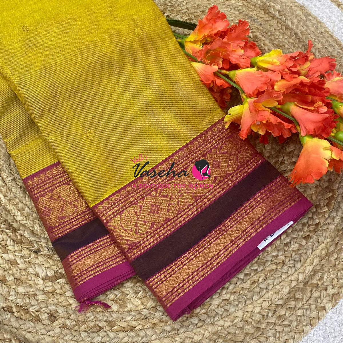 Kanchi Cotton Saree - Butta Design - VVKCS034