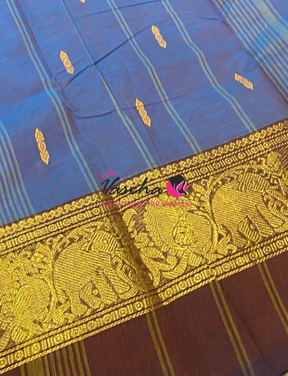 Kanchi Cotton Saree - Butta Design - VVKCS034