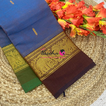 Kanchi Cotton Saree - Butta Design - VVKCS034