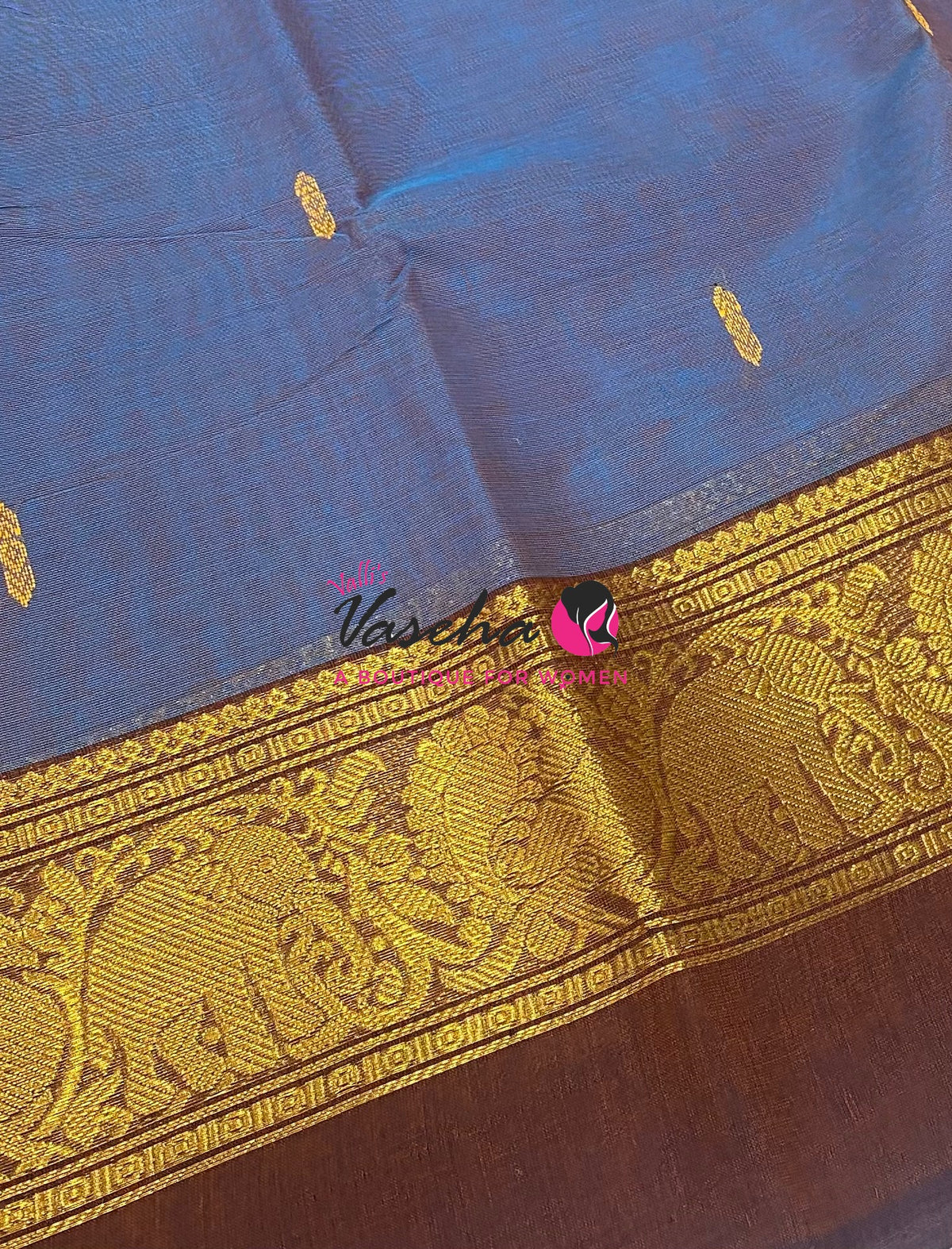 Kanchi Cotton Saree - Butta Design - VVKCS034