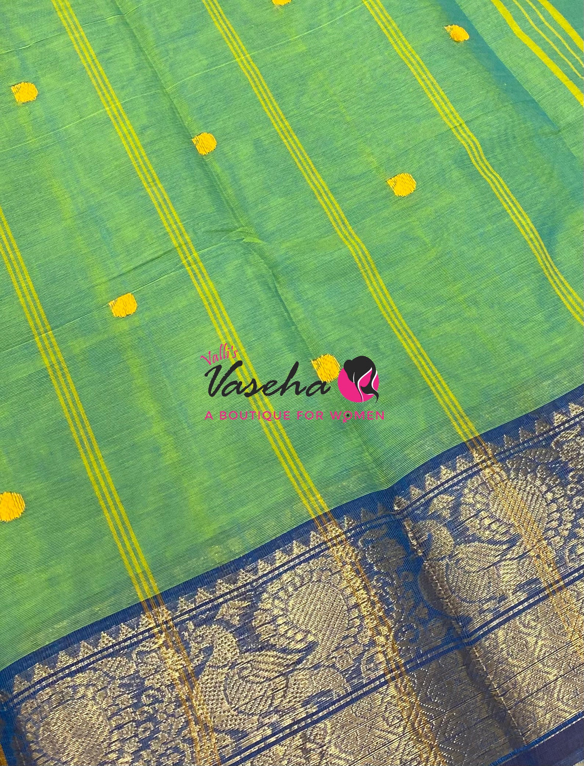 Kanchi Cotton Saree - Butta Design - VVKCS034