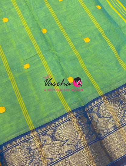 Kanchi Cotton Saree - Butta Design - VVKCS034