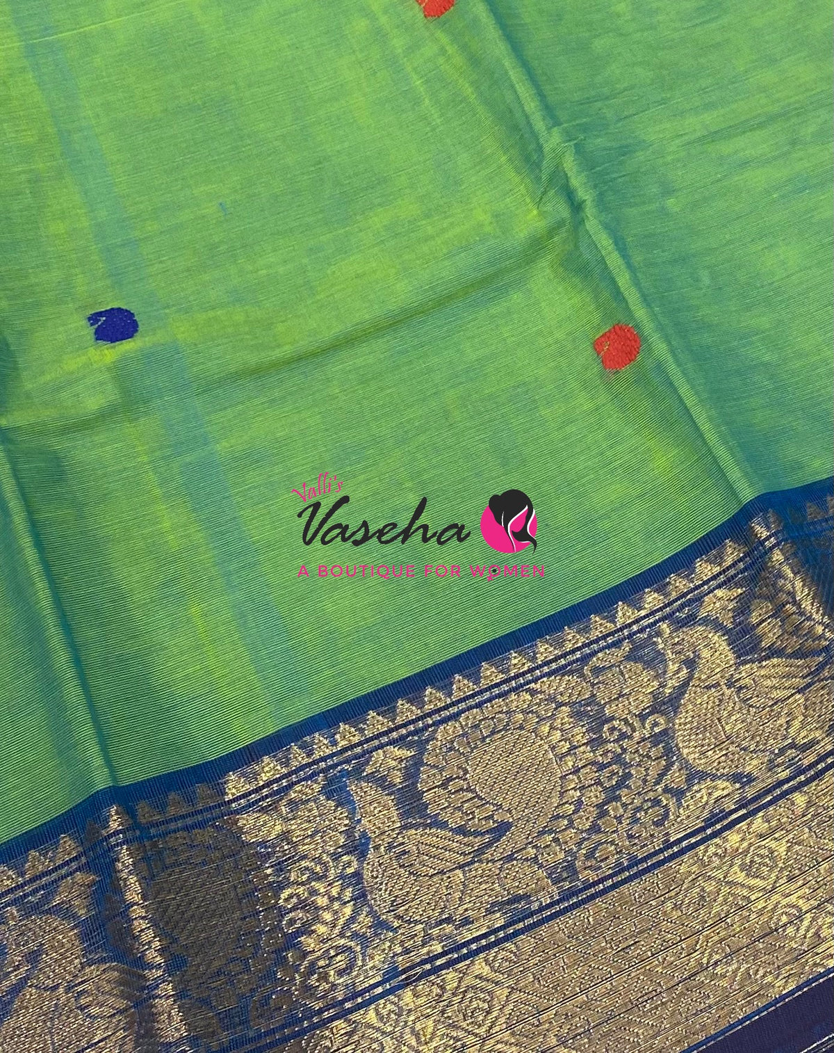 Kanchi Cotton Saree - Butta Design - VVKCS034