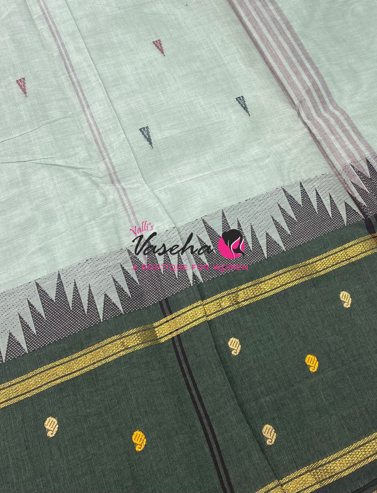 Kanchi Cotton Saree - Butta Design - VVKCS034
