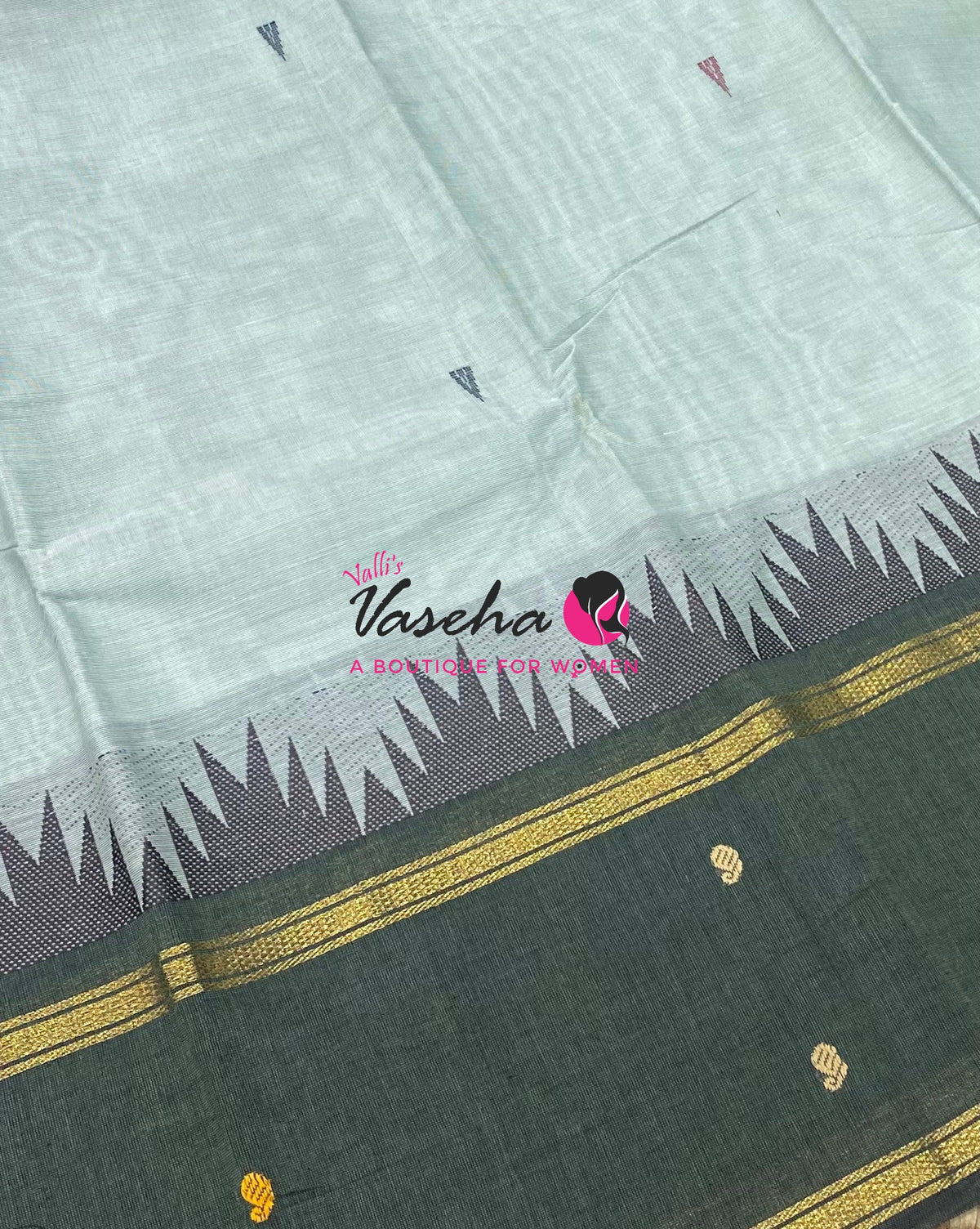 Kanchi Cotton Saree - Butta Design - VVKCS034