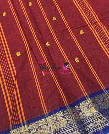 Kanchi Cotton Saree - Butta Design - VVKCS034