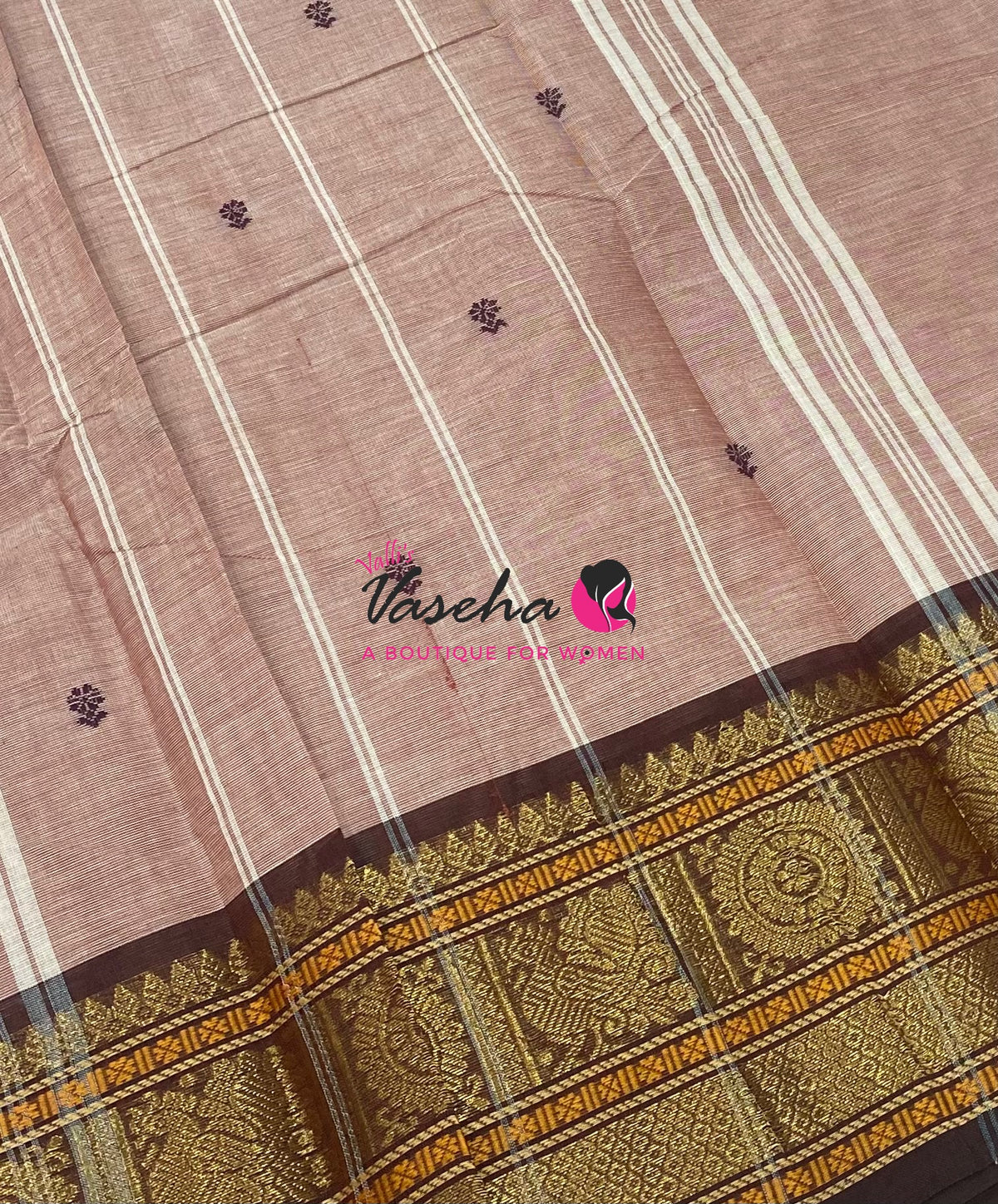Kanchi Cotton Saree - Butta Design - VVKCS034