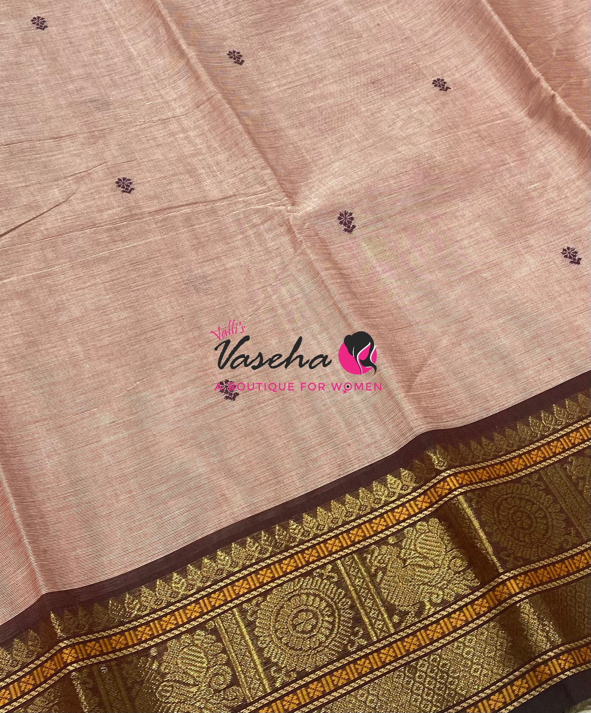 Kanchi Cotton Saree - Butta Design - VVKCS034