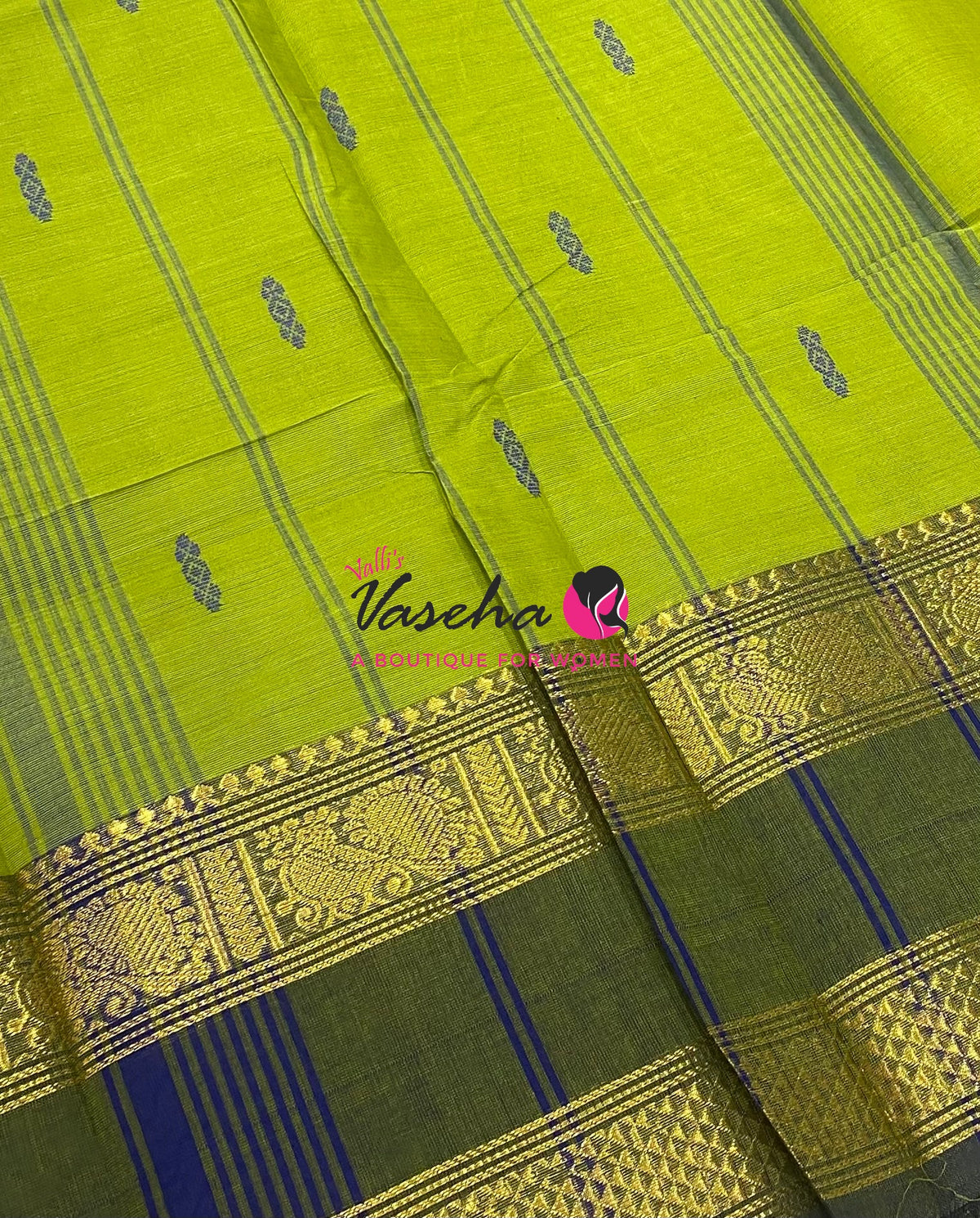 Kanchi Cotton Saree - Butta Design - VVKCS034