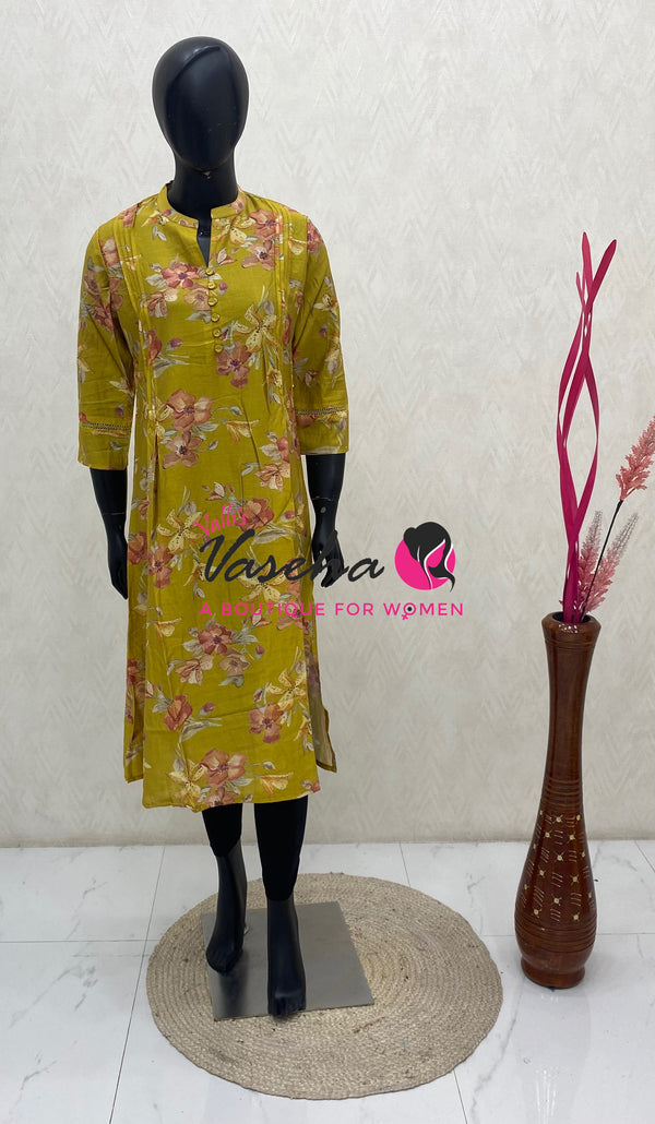Ready Made - Nye Viscose Silk  - Straight Cut Kurti - VVRK011