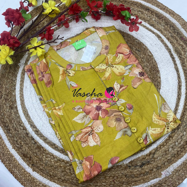 Ready Made - Nye Viscose Silk  - Straight Cut Kurti - VVRK011