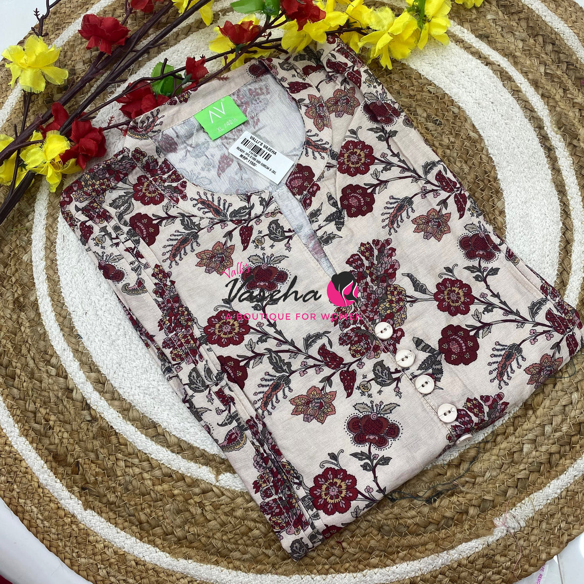 Ready Made - Nye Viscose Silk  - Straight Cut Kurti - VVRK011