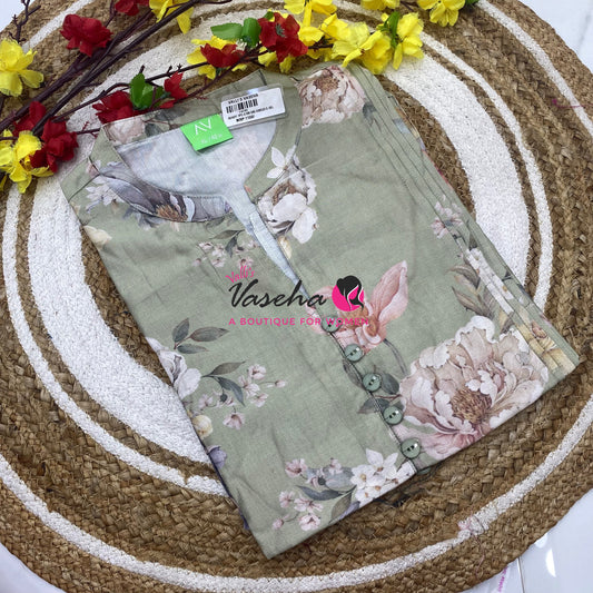 Ready Made - Nye Viscose Silk  - Straight Cut Kurti - VVRK011