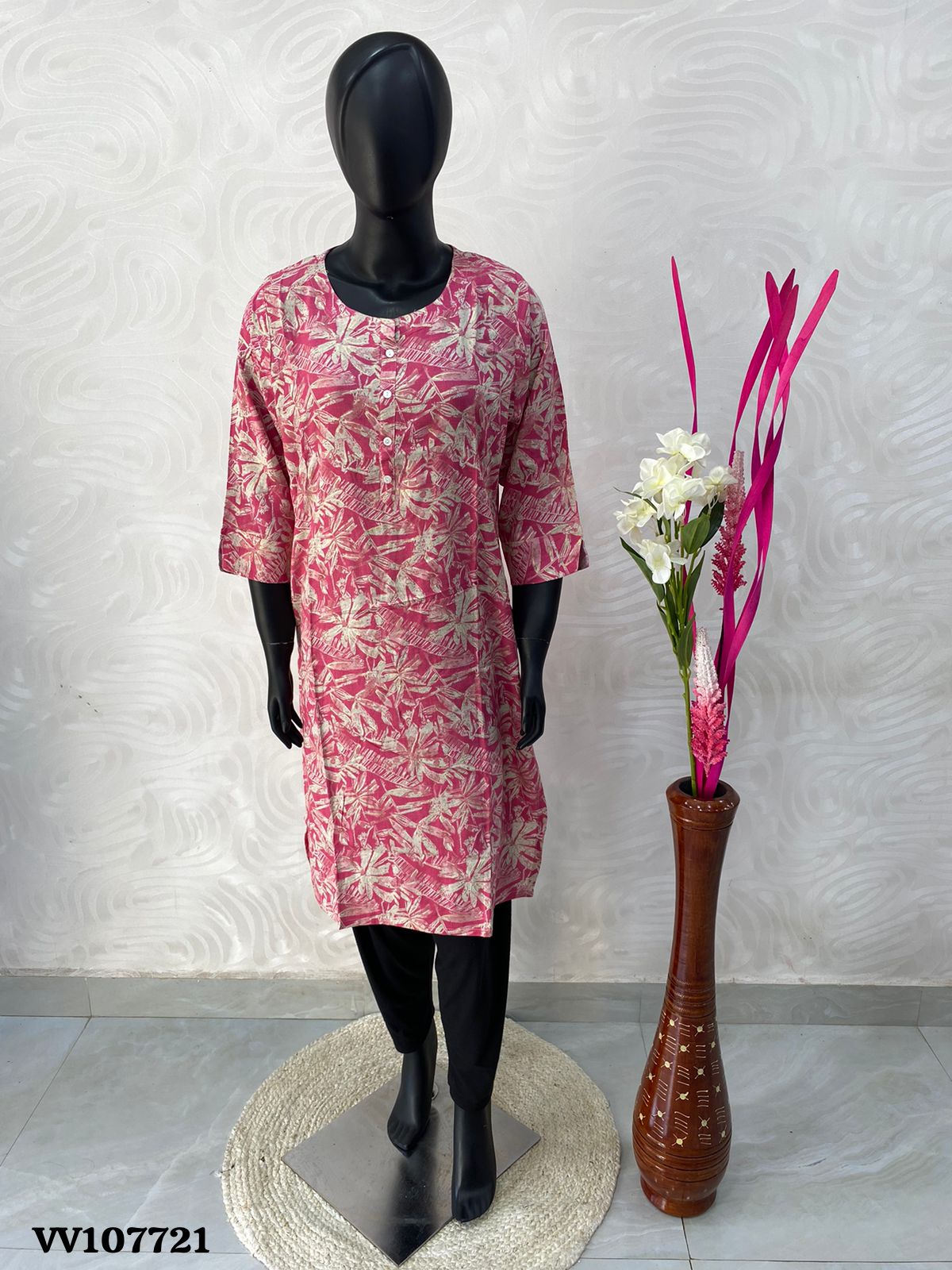 Ready Made - Soft Rayon Printed Kurti - Straight Cut - VV107721