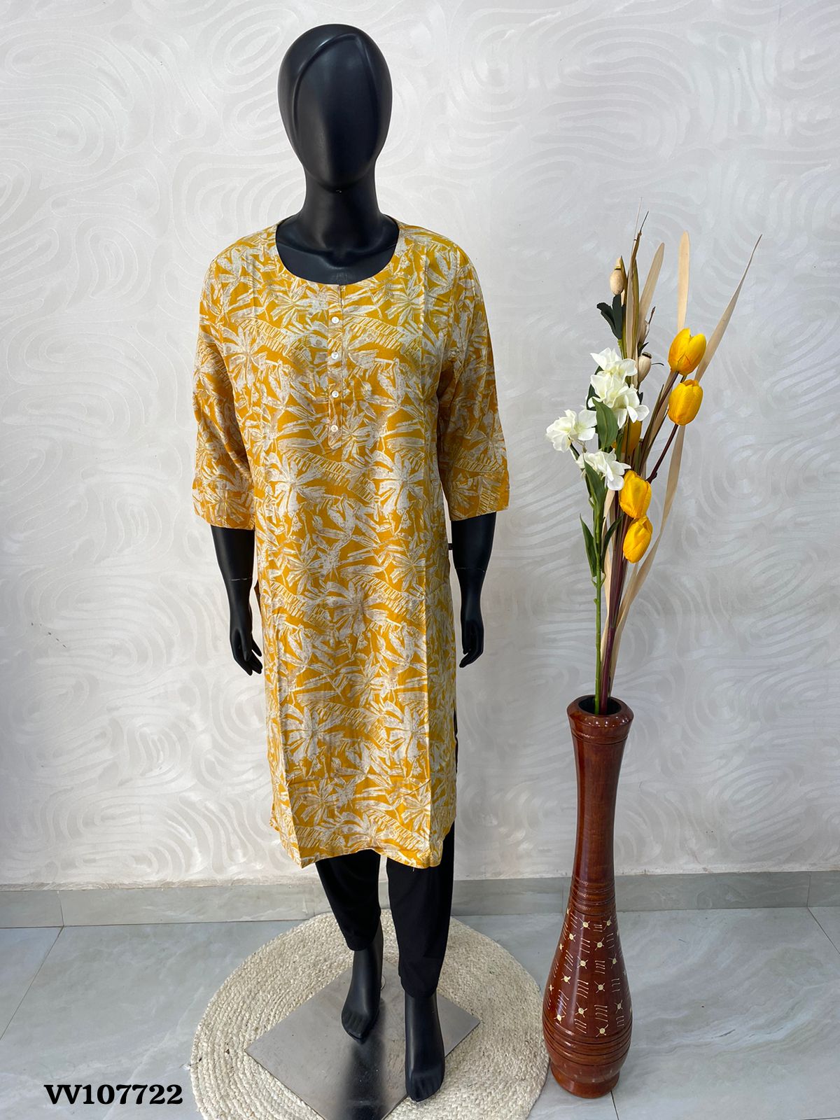 Ready Made - Soft Rayon Printed Kurti - Straight Cut - VV107722