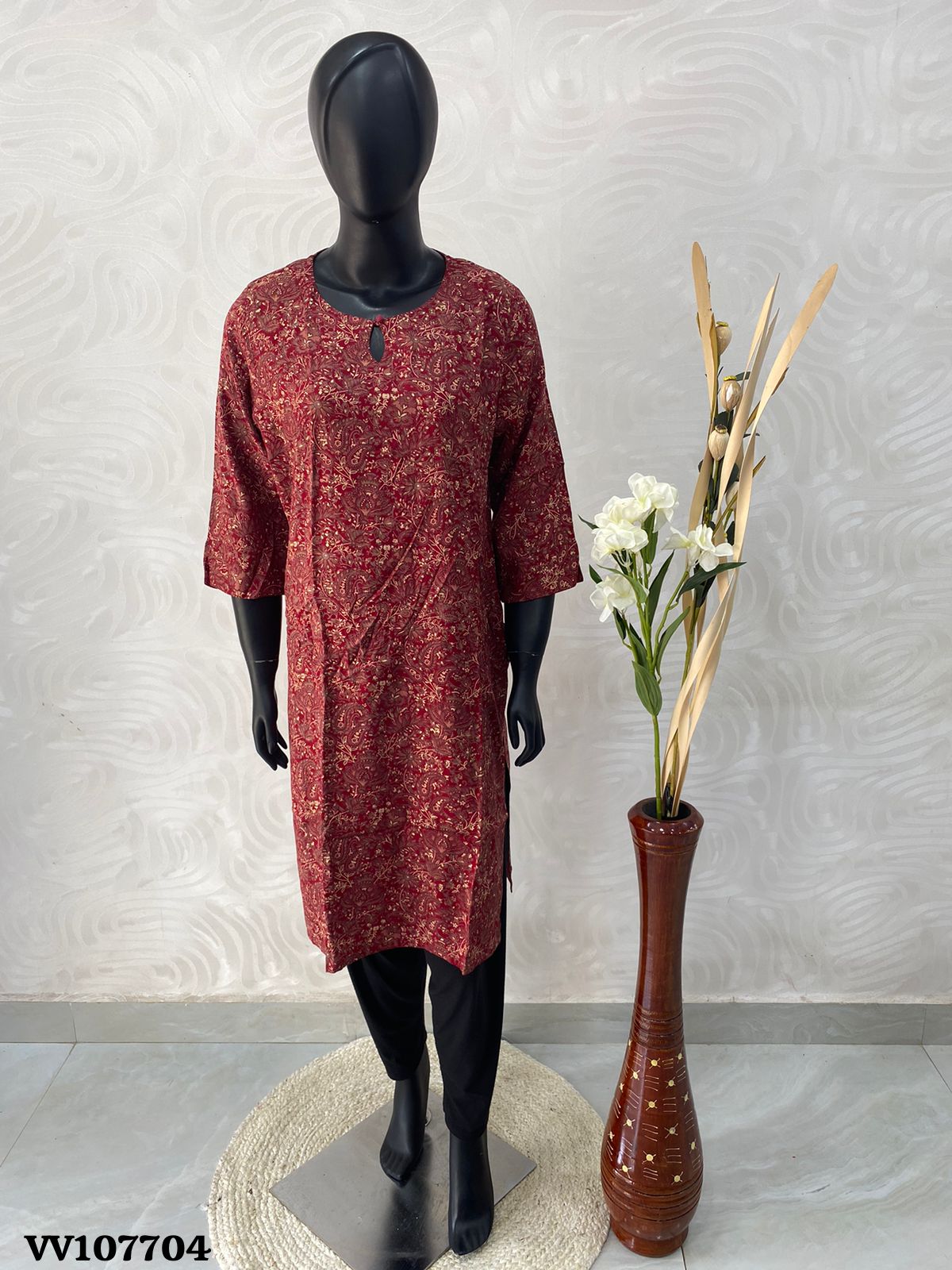 Ready Made - Soft Rayon Printed Kurti - Straight Cut - VV107704