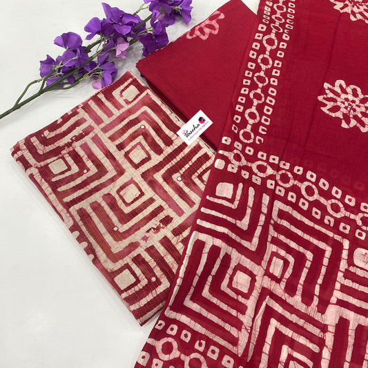 Salwar Material - Embroidered - Cotton Batick Print - VV107766