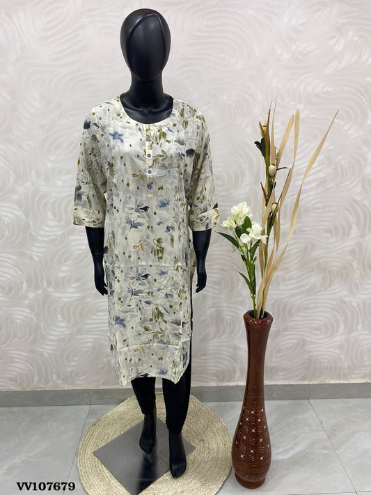 Ready Made - Soft Rayon Printed Kurti - Straight Cut - VV107679