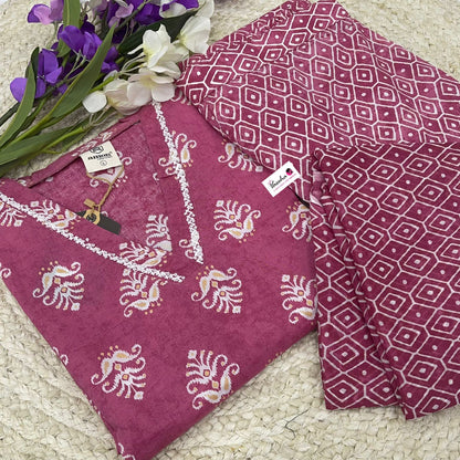 Ready Made - Salwar, Kameez & Duppatta(3pc) - Chanderi Silk Mixed Cotton - 107700