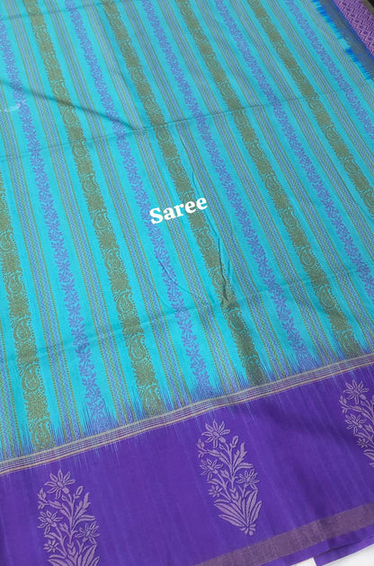 Semi Chappa Silk - Blue & Purple - VVSC002