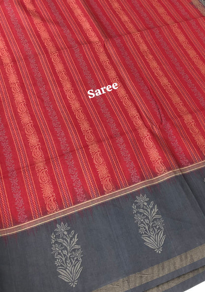 Semi Chappa Silk - Red & Grey - VVSC002