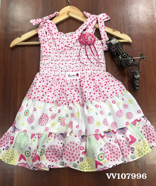 Kids Wear - Pink Sleeveless Casual Girls Dress - VVKW001