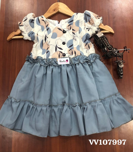 Kids Wear - Grey Casual Girls Dress - VVKW002