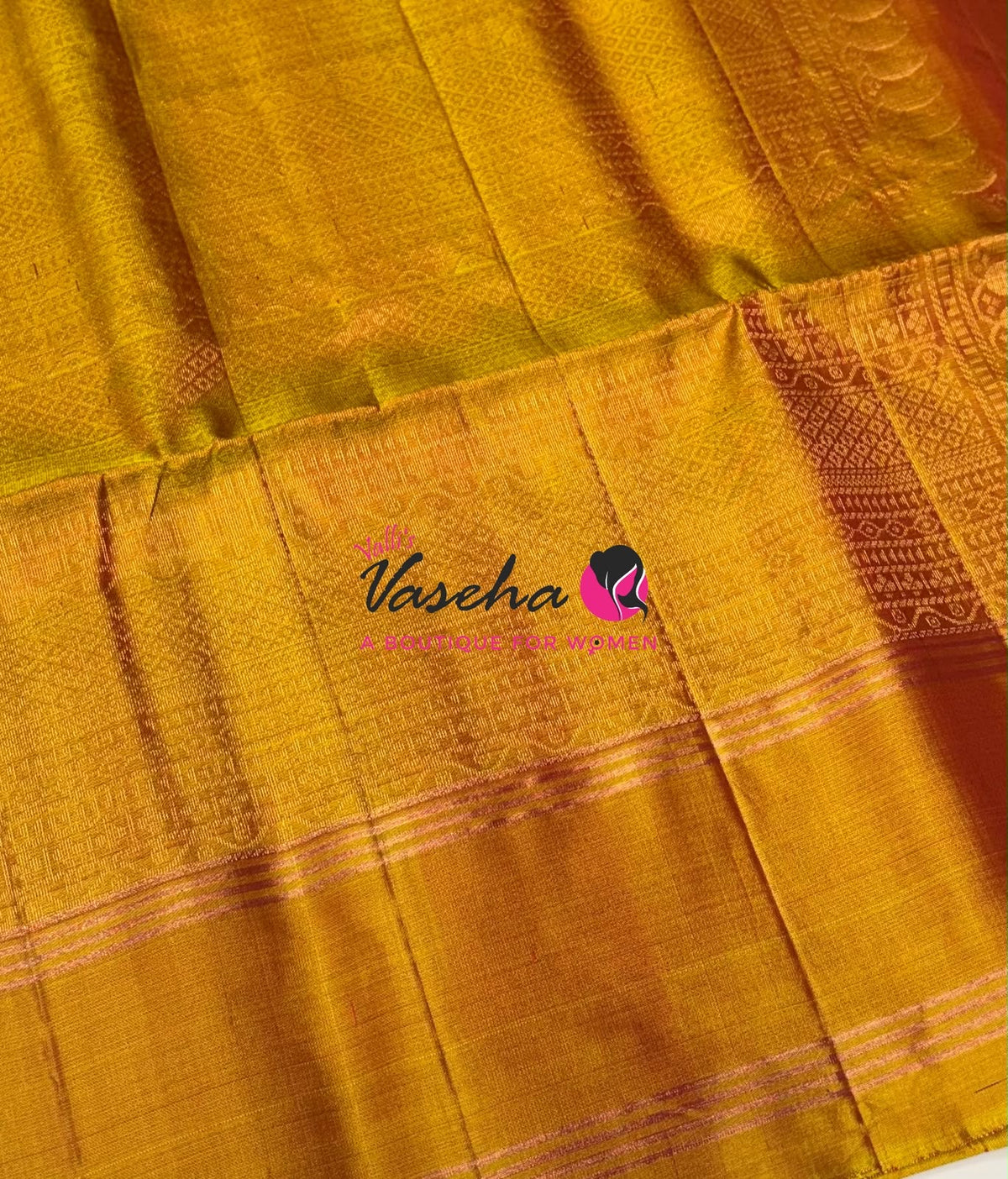 Pure Soft Silk Saree -Red & Mango Yellow Shade - VVPSS116