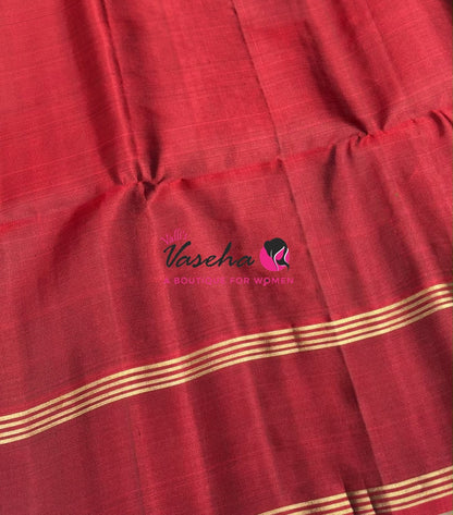 Pure Soft Silk Saree - Green & Maroon Shade - VVPSS116