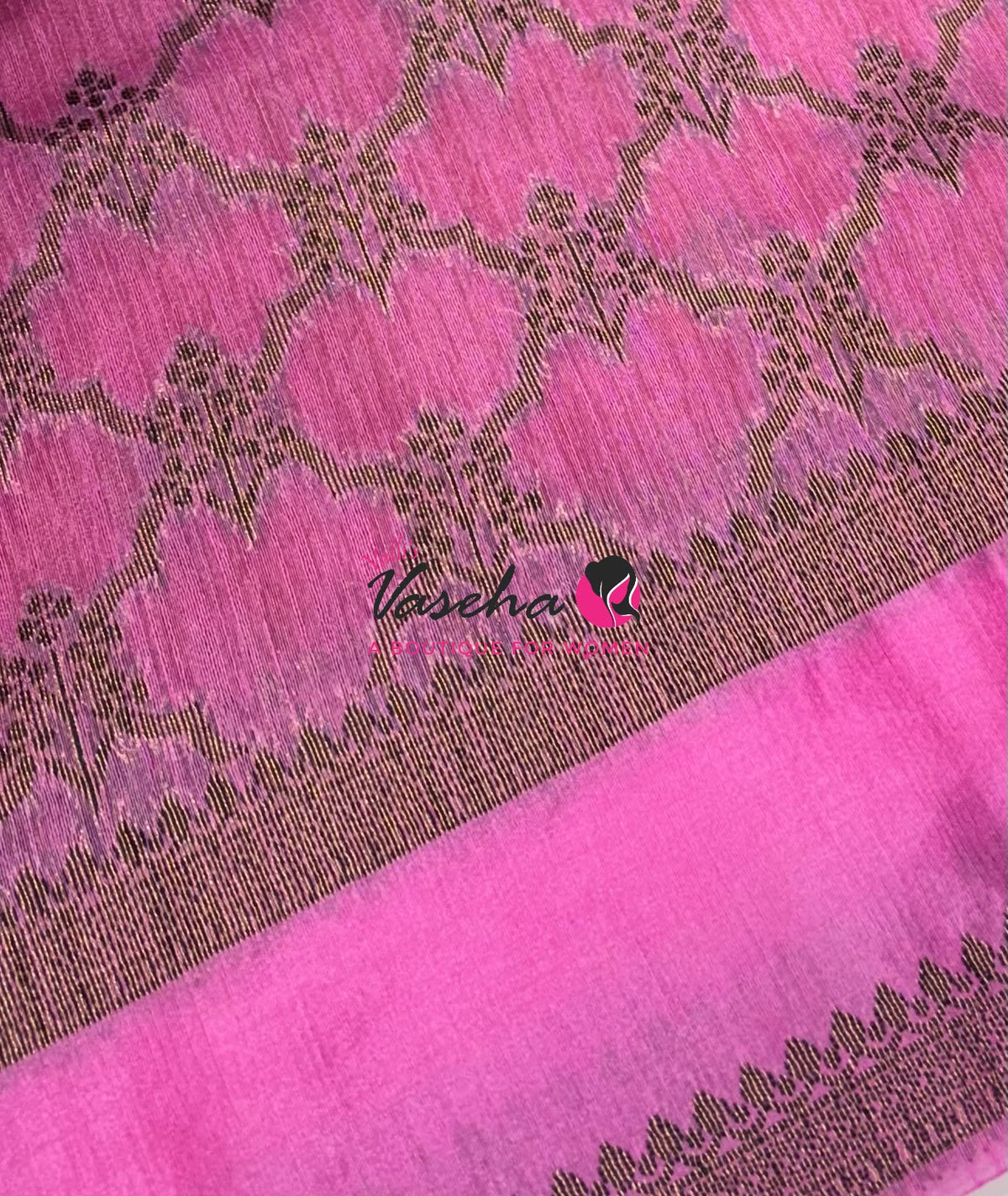 Linen Jute Silk Saree - Red With Pink Shade - VVLJS001