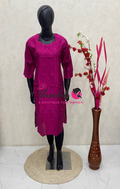 Ready Made - Semi Raw Silk - Kurti - VVSRK001