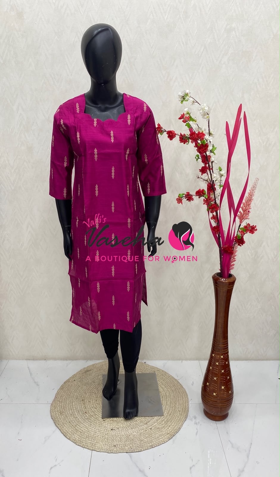 Ready Made - Semi Raw Silk - Kurti - VVRKC006