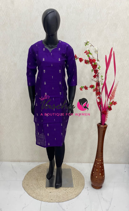 Ready Made - Semi Raw Silk - Kurti - VVRKC006